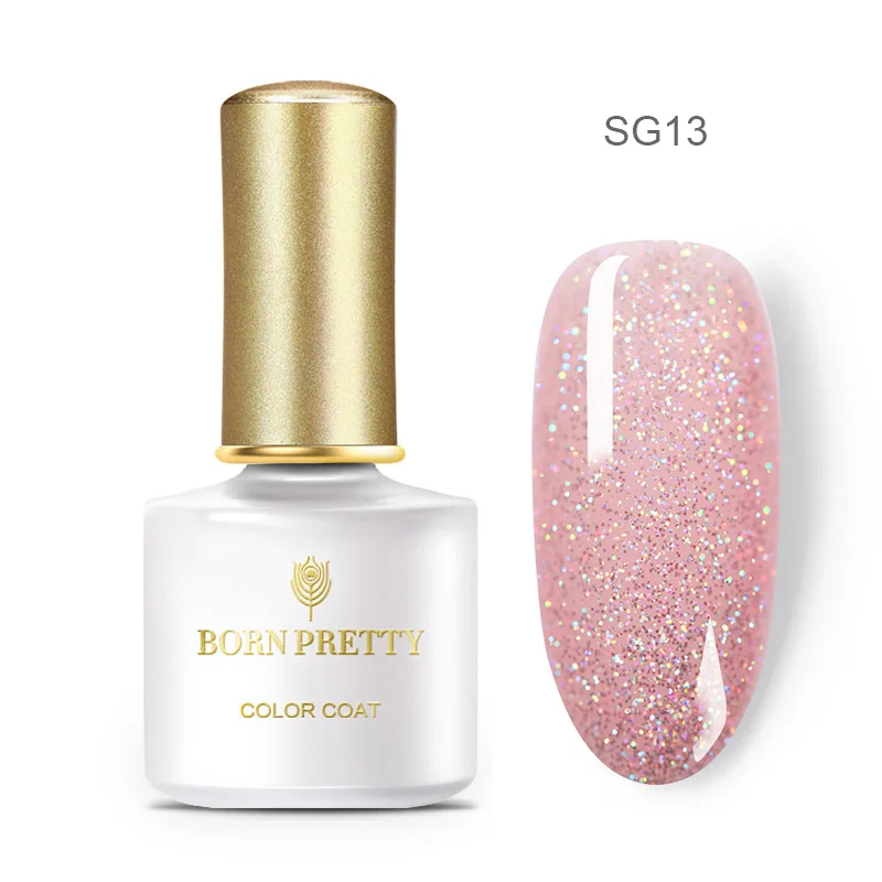 BP-SG13 BORN PRETTY 6 мл Блестящий блестящий гель для ногтей голографический лак УФ светодиодный гель розовый Золотой Серебряный отмачиваемый гель лак для маникюра DIY - Цвет: BP-SG13