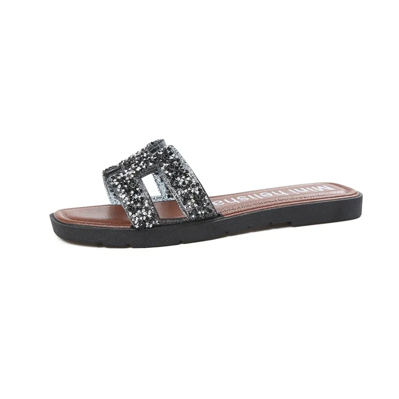 

New summer ladies flat-bottomed fashion casual indoor and outdoor wear flat-bottomed sandals and slippers women