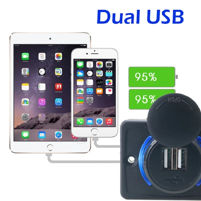 Устройство для автомобиля с двумя портами USB Зарядное устройство Мощность