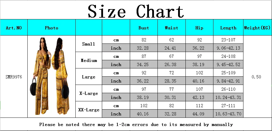 

2021 Ladies Long Sleeve Crop Top and Pants Casual Print Two Piece Set Women Clothing