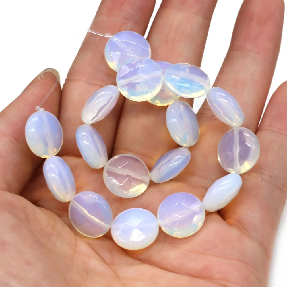 

17Pcs Natural Stone Beads Round Section Semi-precious Loose Beads For Jewelry Making DIY Necklace Bracelet Anklet Accessory