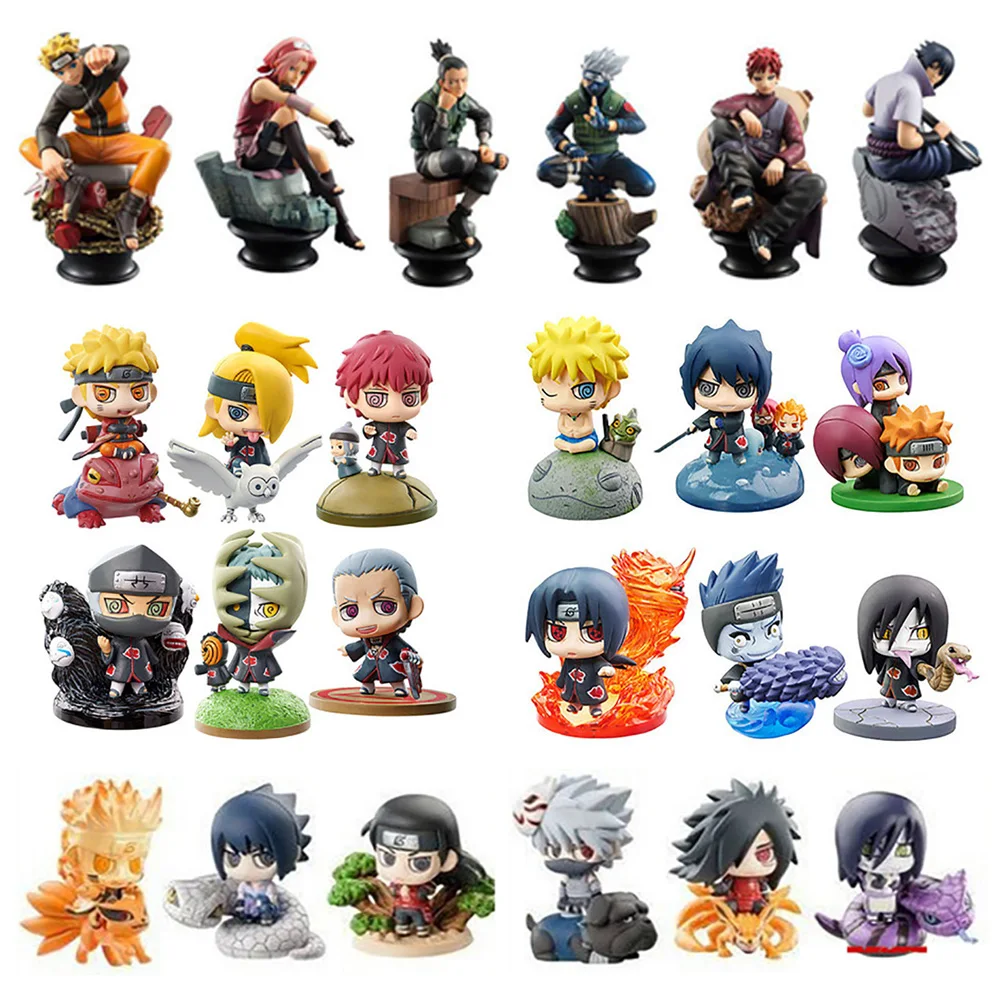 

Q Version Anime Model Naruto Shippuden Sasuke Gaara POP Action Figure Figurine PVC Hand-made Collectible Decoration gifts