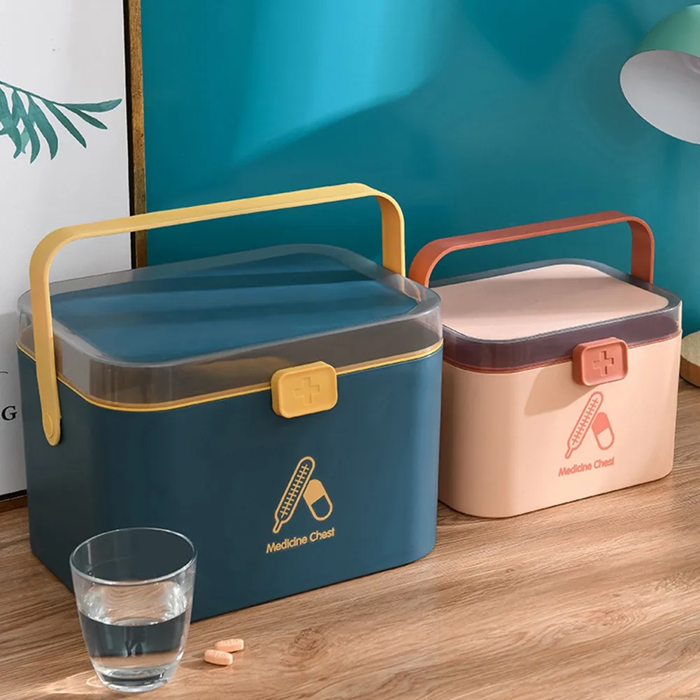 

Portable Medicine Lock Box Home Care Medicine Cabinet Plastic Storage Boxes Rectangle Storage Box Fashion Color Storage Boxes