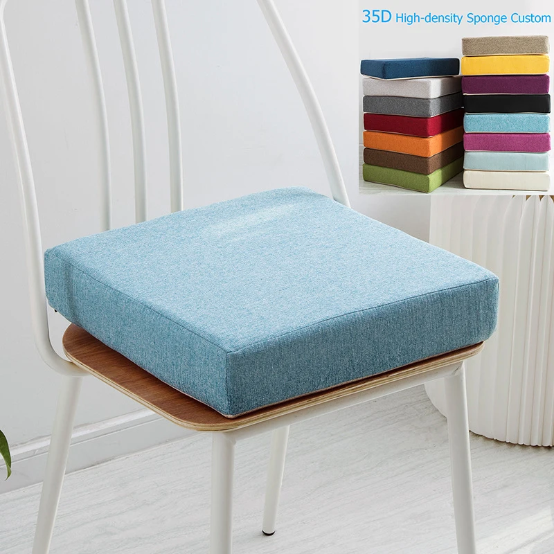 

35D High Density Powder Sponge Chair Cushion Thickness 5CM High Resiliency Linen Cushion Office Chair Mat Home Decor