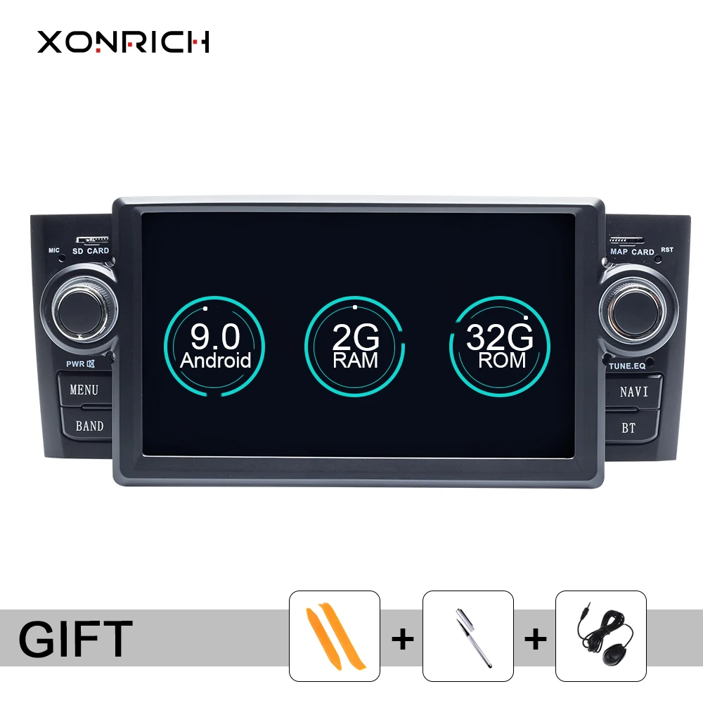 Ips 1 din Android 9,0 Ram 2G автомобильный DVD мультимедийный плеер для Fiat Grande Punto Linea 2007-2012 gps навигация Радио экран 4G DSP