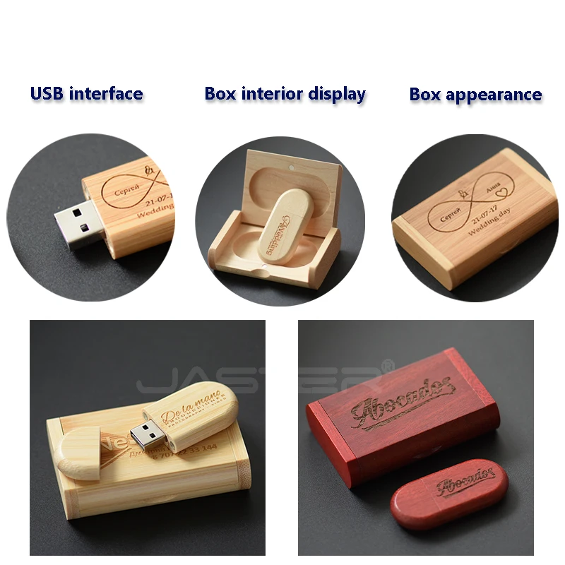 JASTER (более 1 шт. бесплатный логотип) Клиент деревянный USB флэш накопитель карта