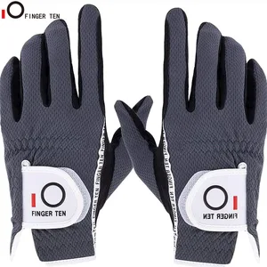 Перчатки для гольфа мужские, черные, серые, прочные, 2 шт.