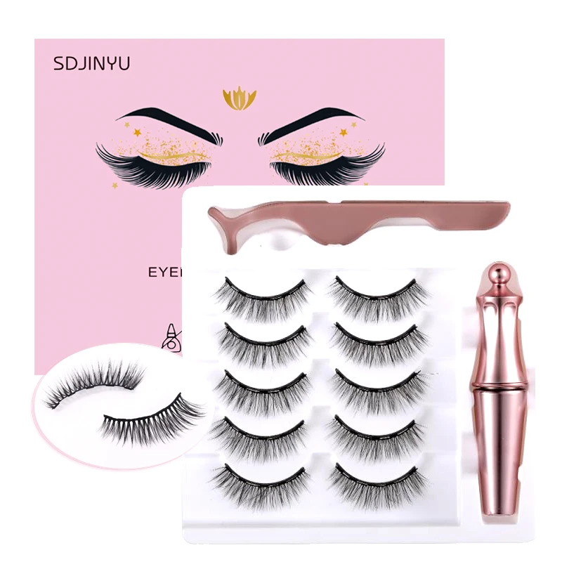 Ручной работы Магнитный ресницы 3D натуральные накладные магнит для ресниц