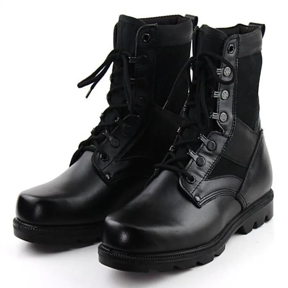 Мужские армейские ботинки со шнуровкой черные дышащие боевые военная Уличная