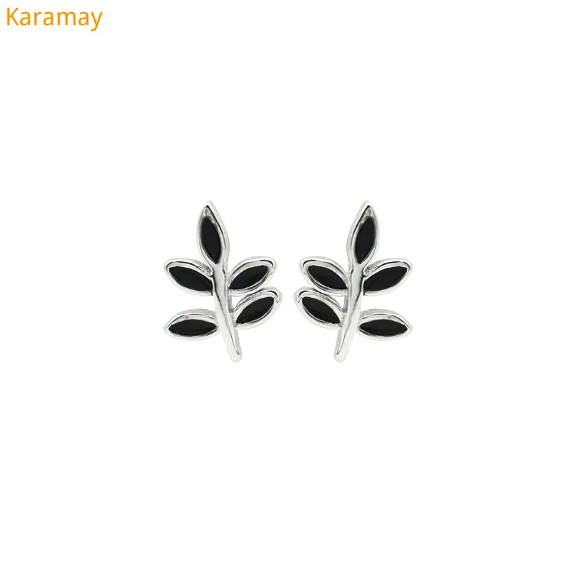 

Personalized minimalist Leaf Earrings S925 pure silver earrings chic Korean women's leaf anti allergy Earrings Jewelry