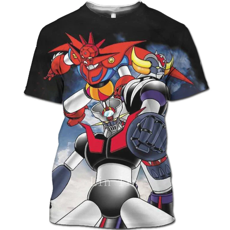 

2021 3d cartoon shirts, men's mechanical brothers and Harajuku shirts, anime mazinger z robot fighting shirts, fitness tops