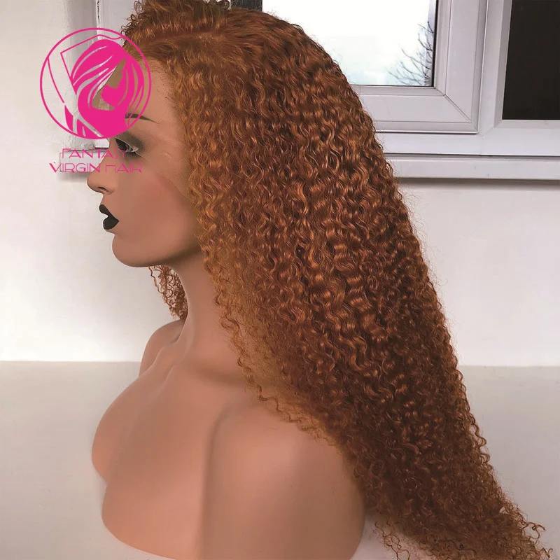 

Ginger Lace Front Wig Kinky Curly Laced Frontal Wigs for Women Human Hair 13x4/13x6 Glueless Free Part Brazilian REmy Hair 150%