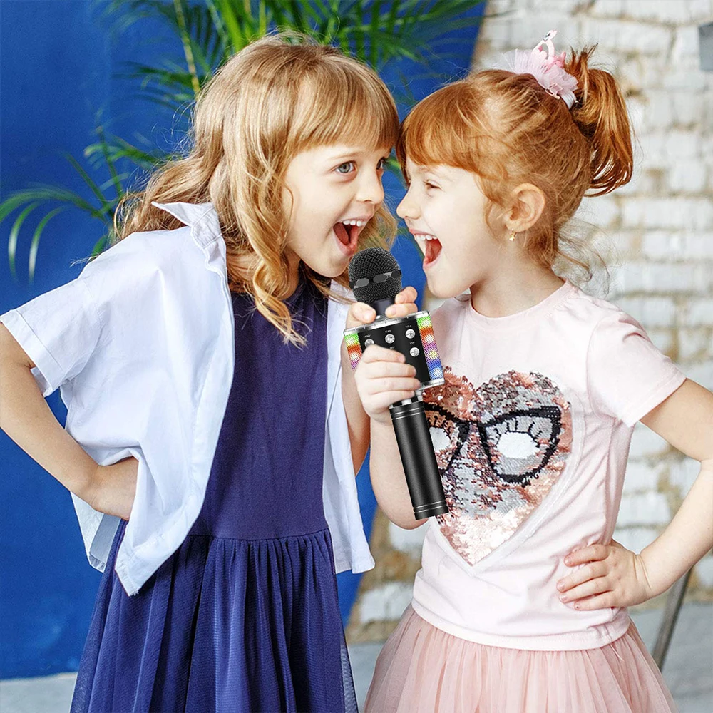 Беспроводной микрофон для караоке Bluetooth ручной портативный динамик домашний KTV