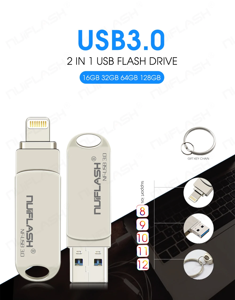 Usb флеш-накопитель для iPhone 6/6s/6plus/7/7plus/8/X Usb/Otg/Lightning 2 в 1 флеш-накопитель для iOS внешних устройств хранения