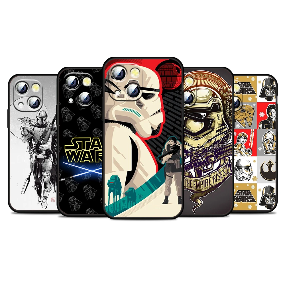 

Star Wars Battle Droid For Apple iPhone 13 12 11 Pro Max Mini XS Max X XR 6S 6 7 8 Plus 5S SE2020 Soft Black Phone Case