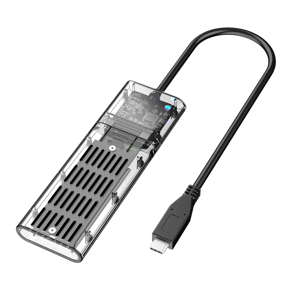

M2 SSD Box SATA Box M.2 To Type-C SSD For B Key NGFF SATA M.2 Solid State Drive SSD Enclosure Transparent Hard Disk Box For 2230