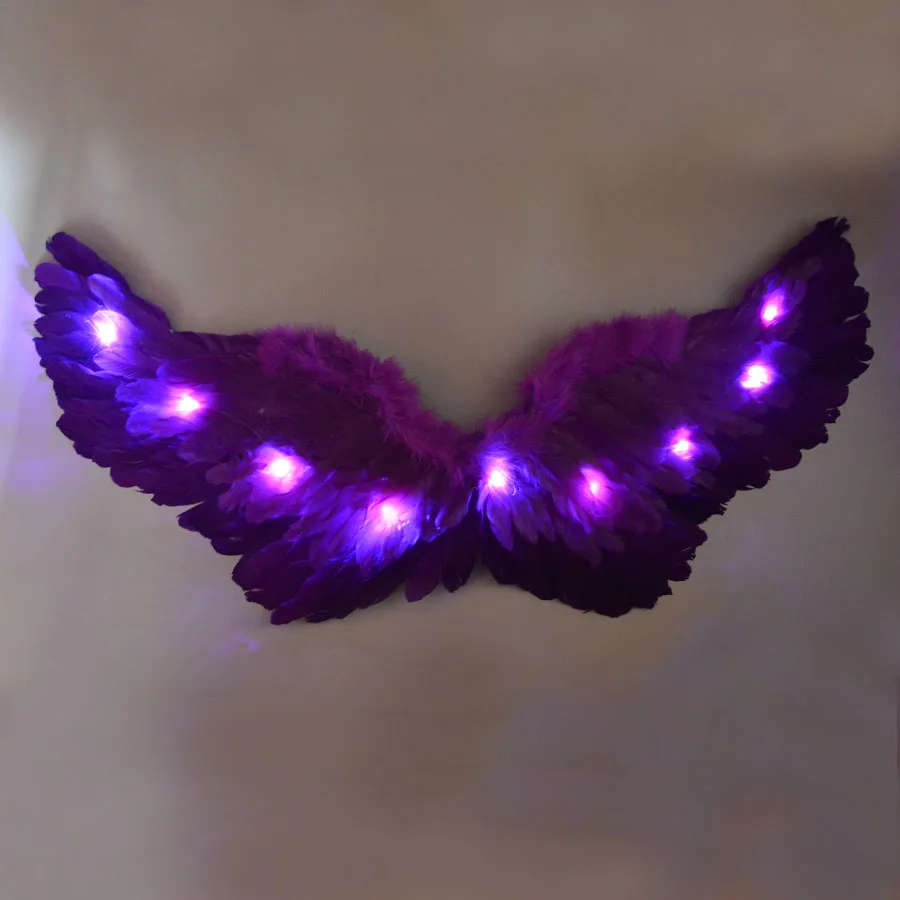 wing dark purple Светодиодный светильник; светящаяся юбка-пачка принцессы с крыльями ангела для девочек; карнавальный Свадебный костюм; Светящиеся вечерние юбки на Рождество; Navidad; Хэллоуин - Цвет: wing dark purple