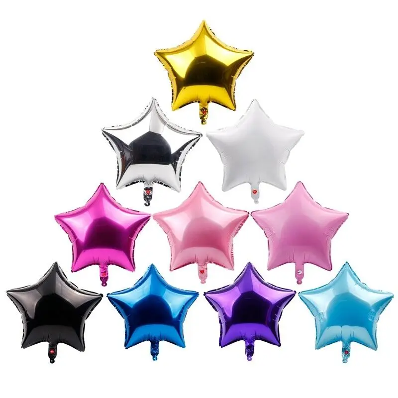 

18" 5-piece Balloon Light Board Pentagram Love Aluminum Film Balloon Round Ball Birthday Party Wedding Scene Decoration Balloon