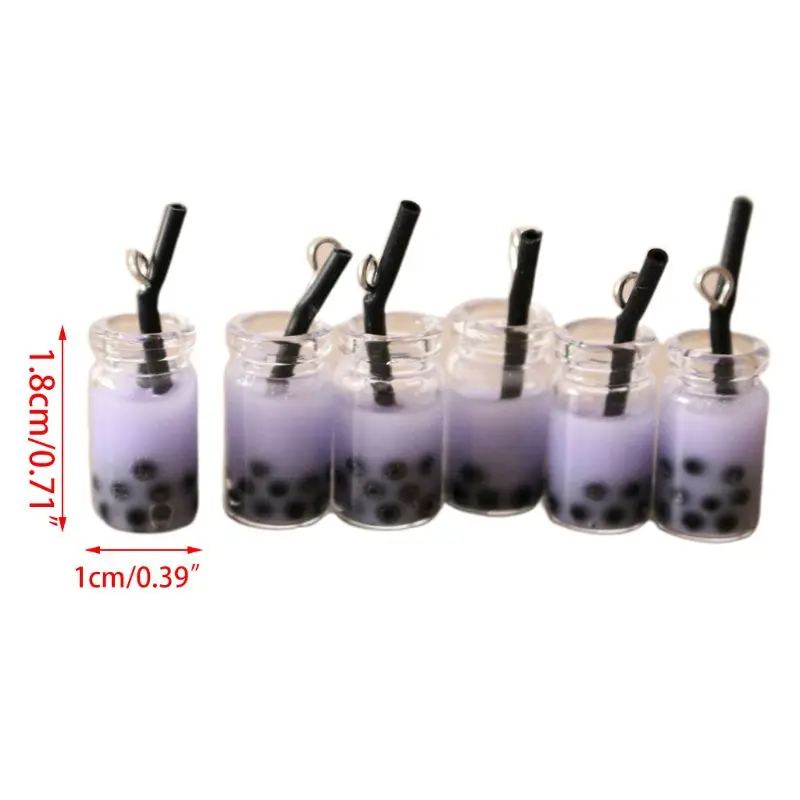 5 шт. миниатюрные 3D Подвески в форме чашки из молочного чая и жемчуга каваи