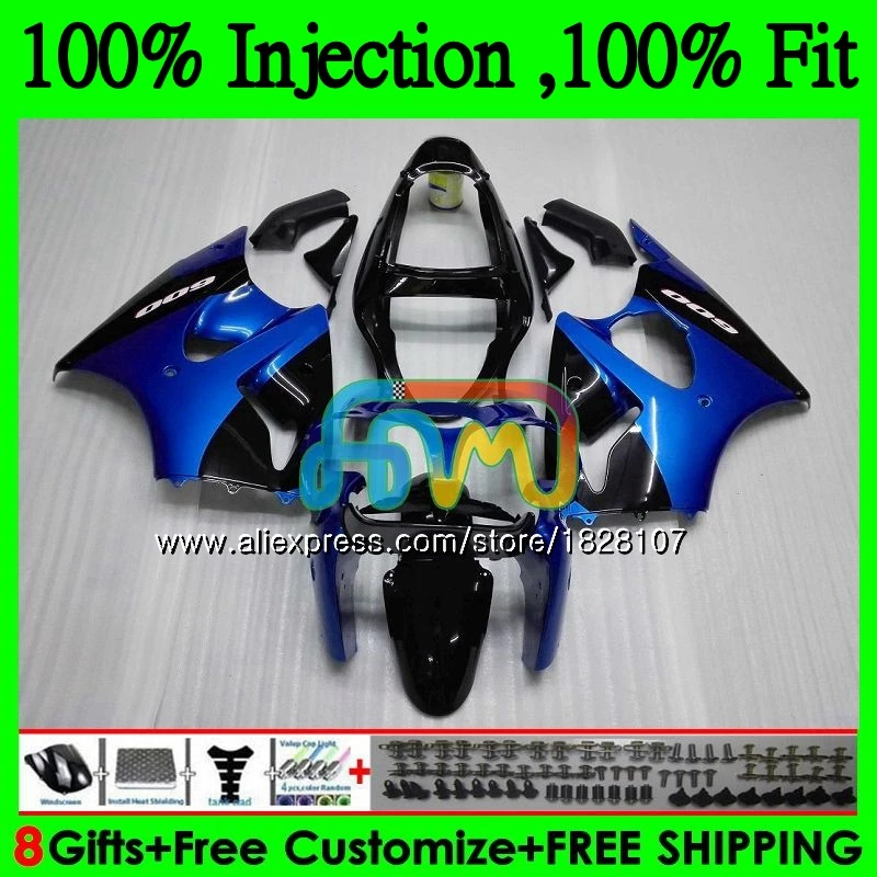 

OEM для KAWASAKI Top 600CC ZZR600 ZX600CC кузов 14b. 20 ZZR-600 ZZR 600 05 06 07 08 2005 2006 2007 2008 комплект обтекателей Горячий синий