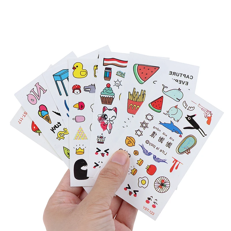 10 листов милые Мультяшные Детские Временные татуировки Стикеры для макияжа тела