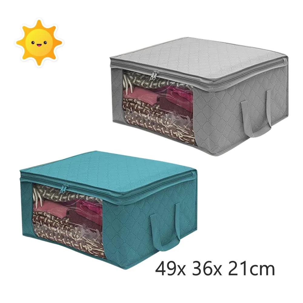 Non-woven Portable Clothing Storage Bag Organizer Folding Closet for Pillow Quilt Blanket Bedding | Дом и сад