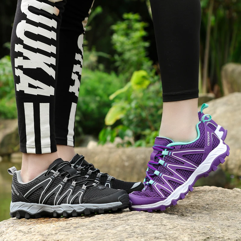 

New Brand Unisex Hiking Shoes Breathable Outdoor Shoes Size 35-46 Camping Climbing Rubber Sole Leather Outdoor Men Hiking Shoes
