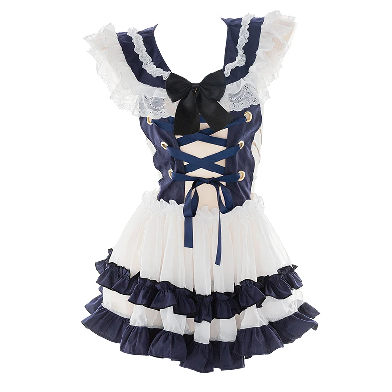 Соблазнительный кружевной прозрачный костюм в стиле &quotЛолита&quot с открытой