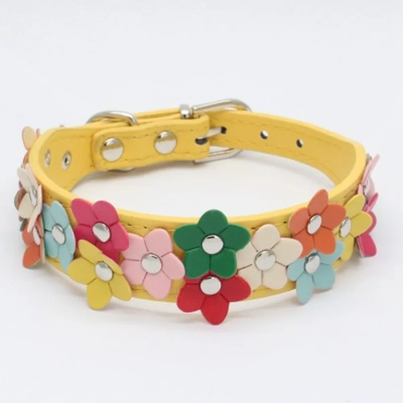 pet products dog collar fashion colorful leather PU traction |