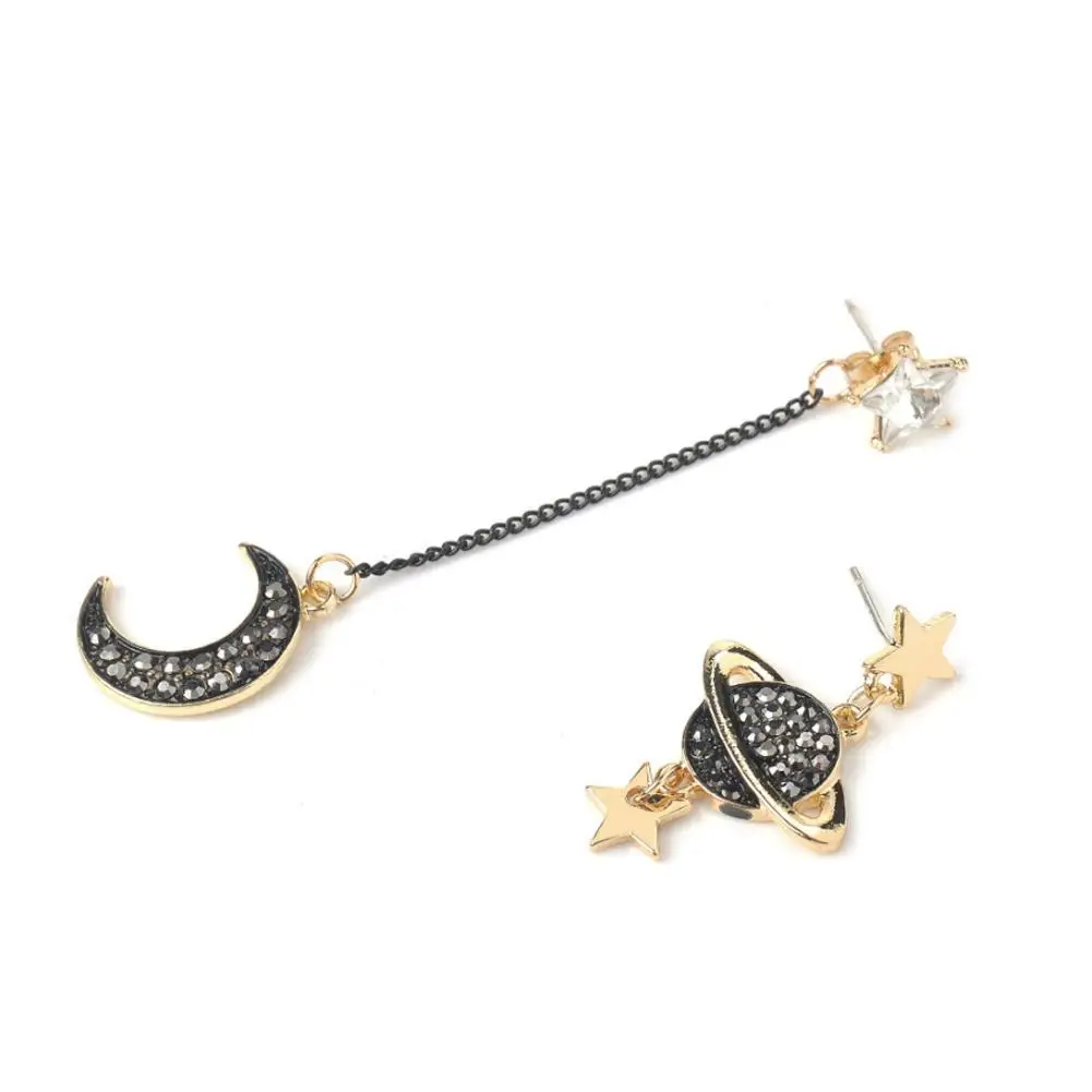 Moon Saturn висячие серьги Корея простой Асимметричный с длинной подвеской новый