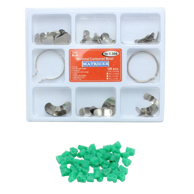 100 шт. Стоматологическая матрица секционные Контурные металлические матрицы
