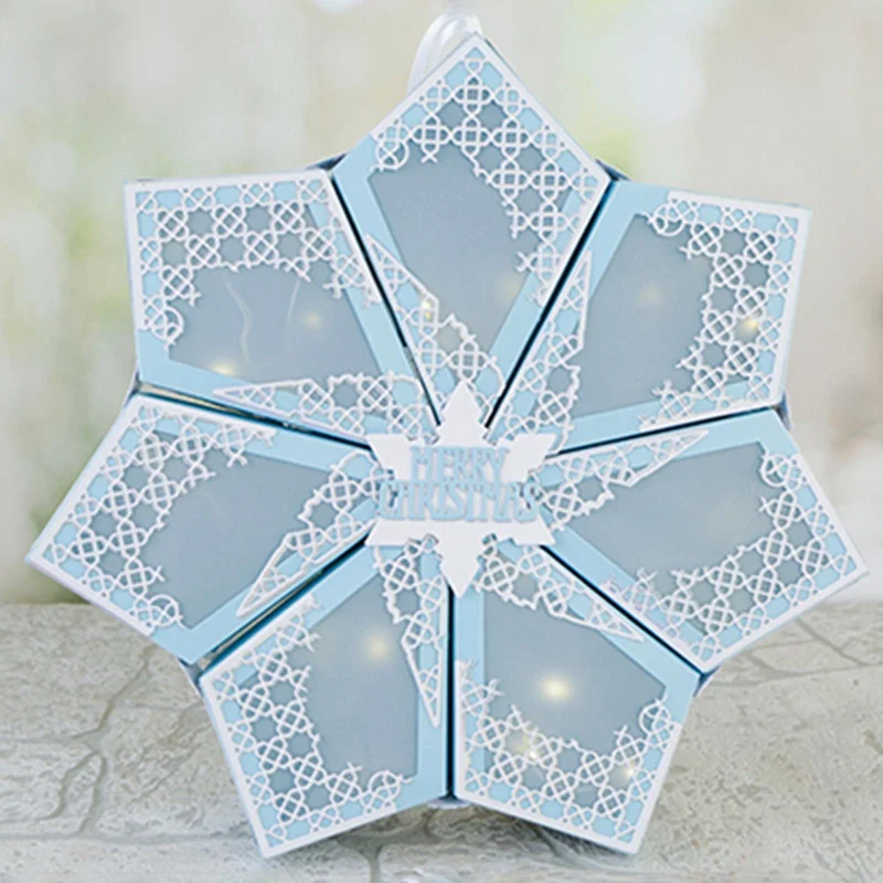 

3D Christmas Fold Box Metal Cutting Dies For Scrapbooking Stencil Craft Paper Knife Mould DIY Card Making Die Cut
