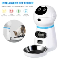 3 5l smart automatic pet feeder voice record stainless steel lcd screen timer pet dispenser dog food bowl cat food container