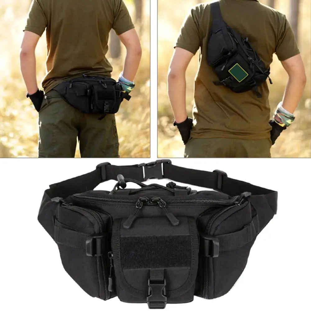 

Hot Sale Outdoor Waist Bag Wear-resistant Outdoor Hiking Fanny Waist Pack Crossbody Phone Bags 600D Waterproof Molle Pouch