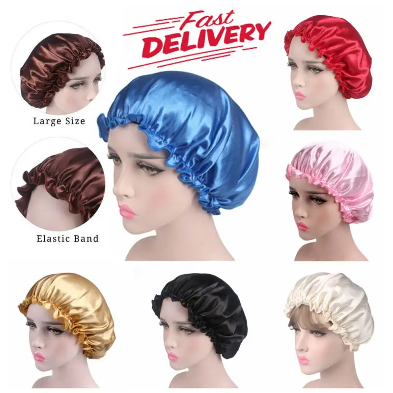 Женская шапочка для душа волос атласная ночная Пижама резиновые шапочки Femme