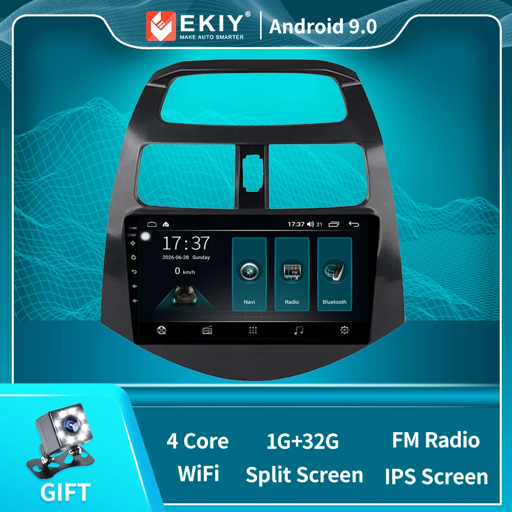 EKIY GT DTS HiFi 48 EQ DSP Car Radio Multimedia Player For Chevrolet Spark 2010-2014 4G 2 Din Autoradio Android 10.0 Carplay