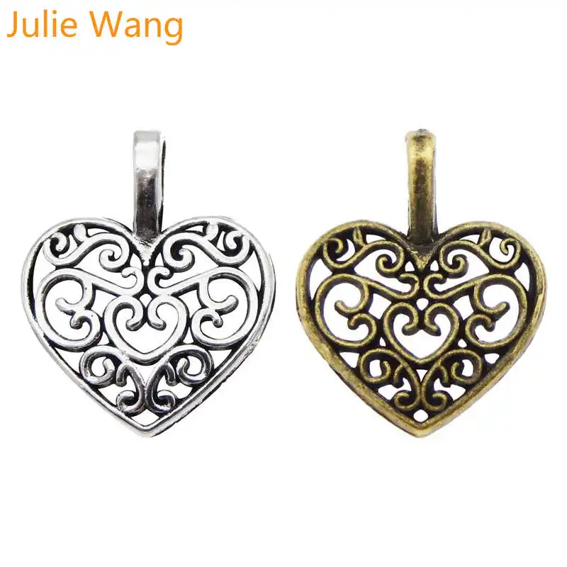Julie Wang 100 шт. античные бронзовые Серебристые подвески имитация мини Полые