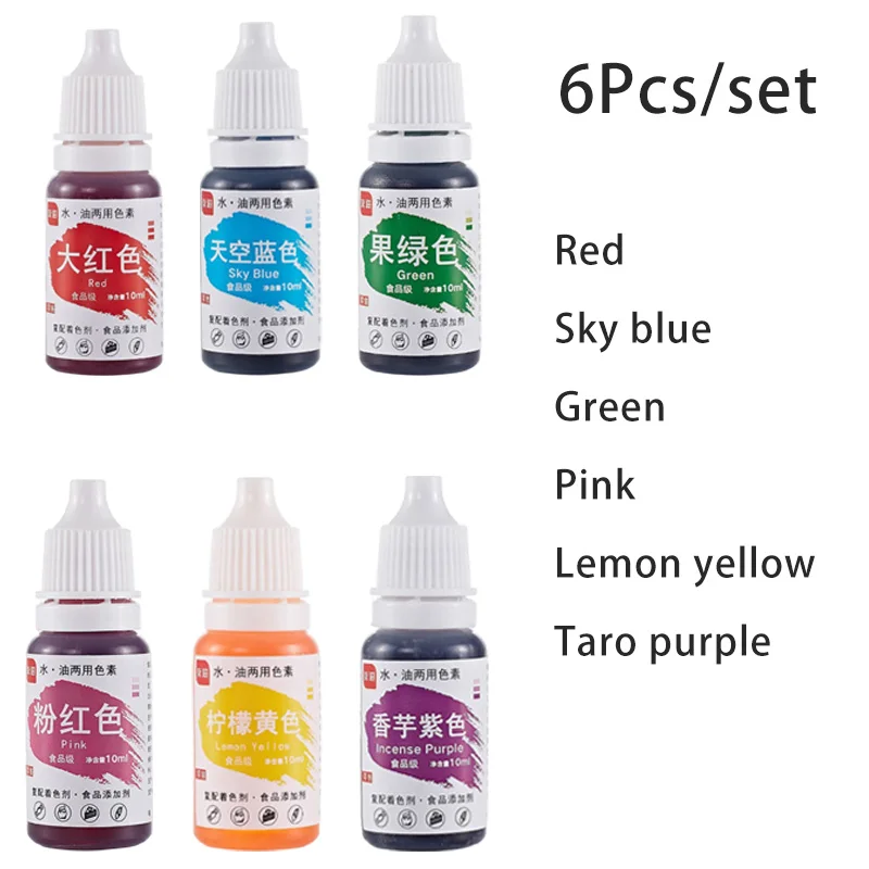 6 шт./набор 10 мл натуральные чернила для украшения тортов |