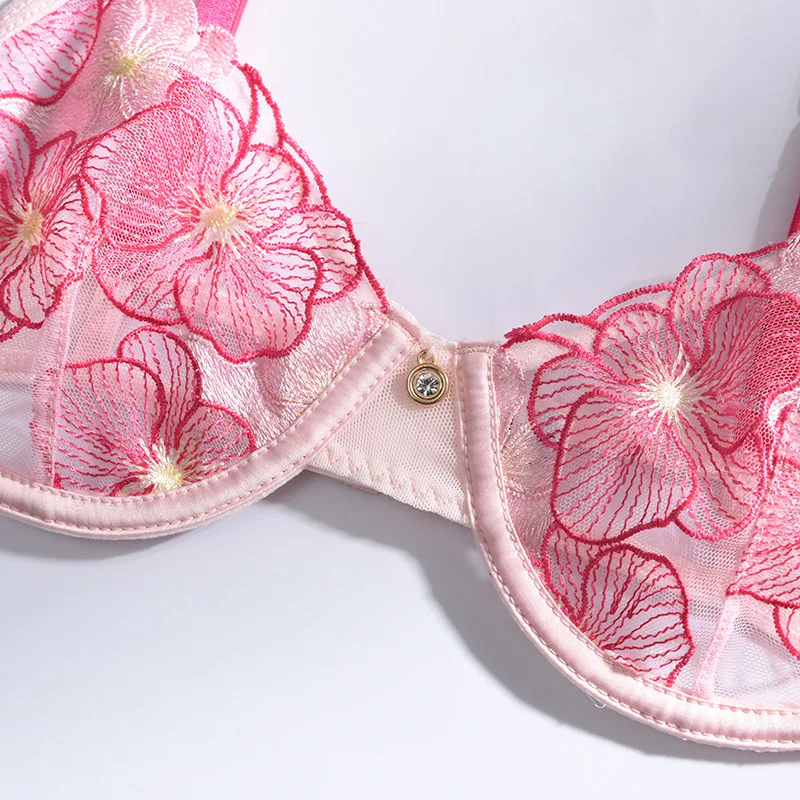 

2-piece Lace Bra Set Women 3 Colors Floral Bra Underwire + Panty Underwear Set Ladies Sexy Lingerie Set