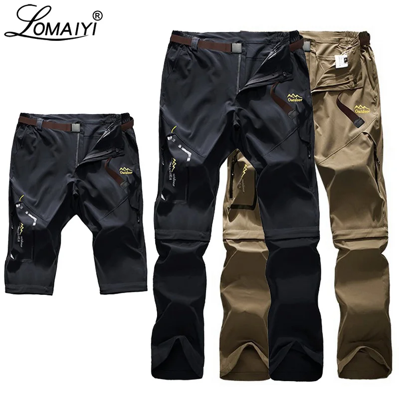 Брюки LOMAIYI размера плюс 6XL мужские летние, быстросохнущие Стрейчевые штаны Хаки/серые/черные, спортивные брюки-карго AM051
