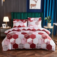 geometric gradient bedding set family king size bedroom marble pattern duvet cover set single twin for boy girls with pillowcase