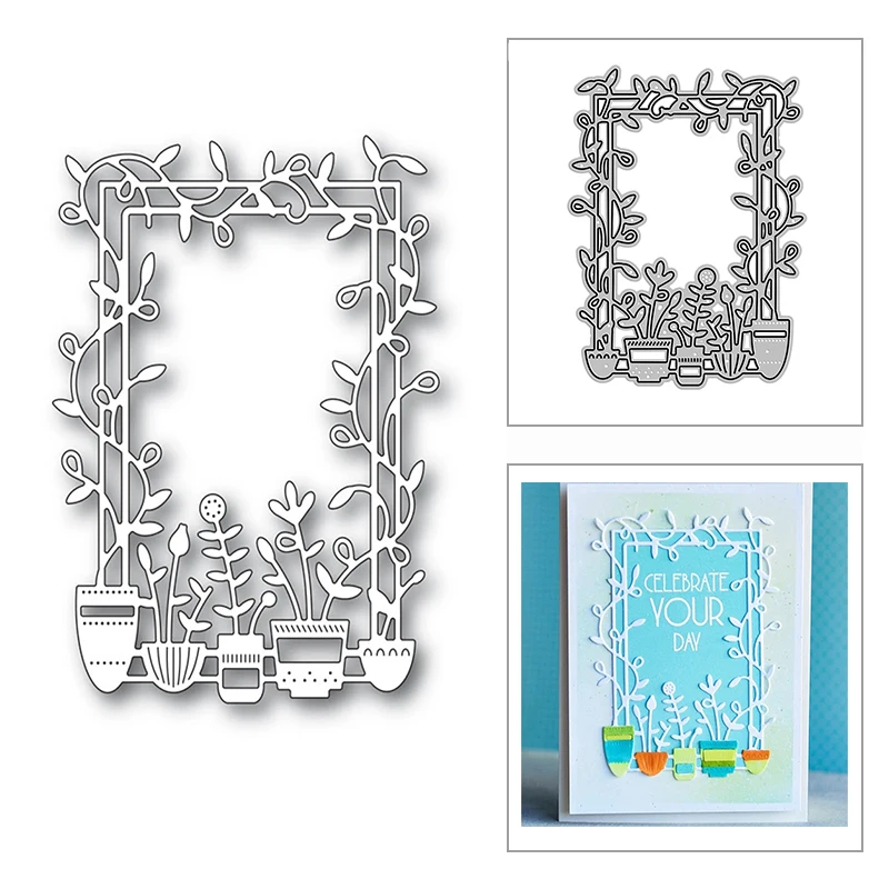 

Новые маленькие садовые горшечные растения 2020 металлические штампы для скрапбукинга своими руками декоративные и карточные тиснения реме...