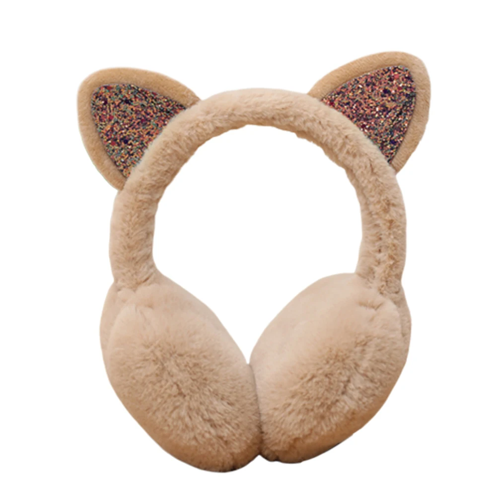 

Fashion Women Ears Sequins Plush Earmuffs Earflap Earcap Winter Ear Warmer Earmuffs Headband Newest