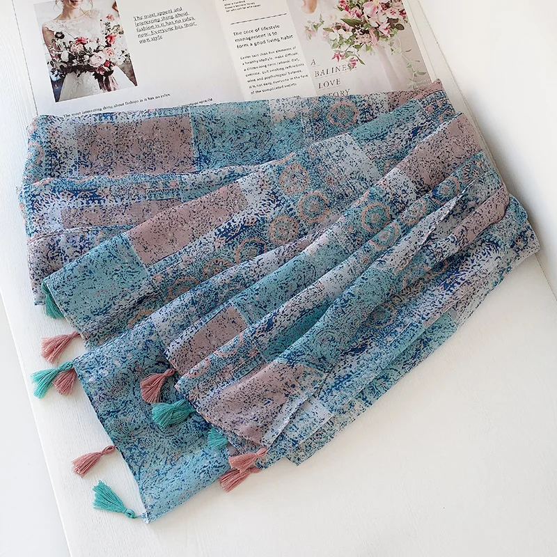

2021 spring silk scarf women, luxury soft shawl cotton linen summer seaside sunscreen beach towel comfortable thin scarf