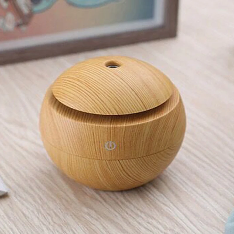 Новый стильный USB увлажнитель под дерево Круглый Сферический ночник бесшумный