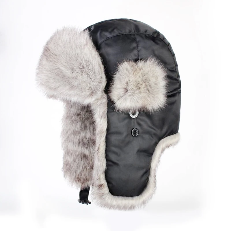 

Winter Rabbit Fur Grass Lei Feng Hat Men's Grass Rabbit Fur Top Thick Warm Ear Protection Cap