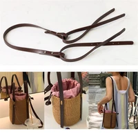 high quality pu leather handbag shoulder handle strap brown black long shoulder strap for diy handmade woven bag accessories