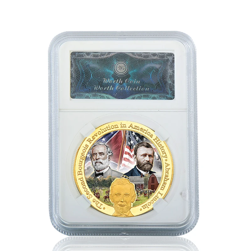 coin3 with case WR американская военная война Золотой коллекционный набор монет военный сувенир монетница армейский вызов монеты медаль подарок пункт дропшиппинг - Цвет: coin3 with case