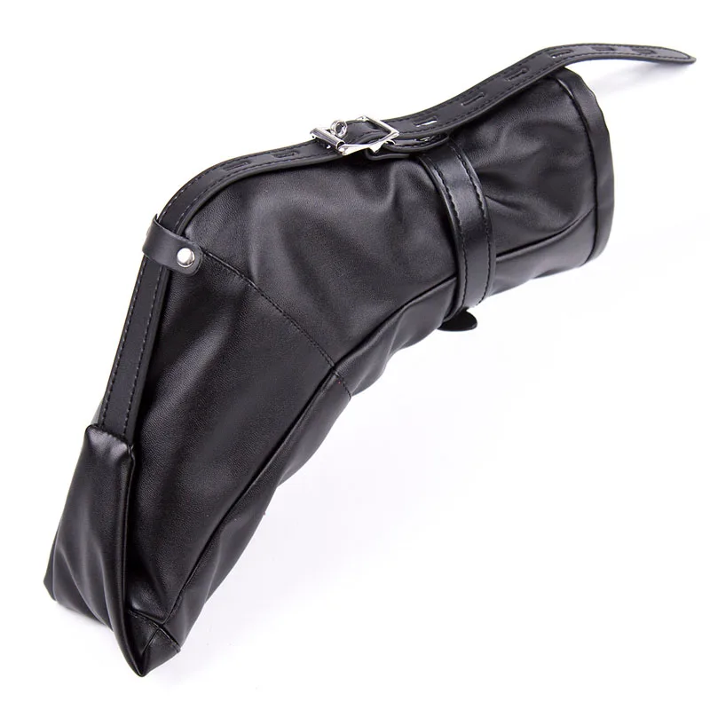 БДСМ Кожаный женщин Фетиш Переноска Наручники Ног Связывание Шкарпетки Ограничение стопы Сумка для обуви с ремнями на молнии Взрослые игры Эротические секс-игрушки.