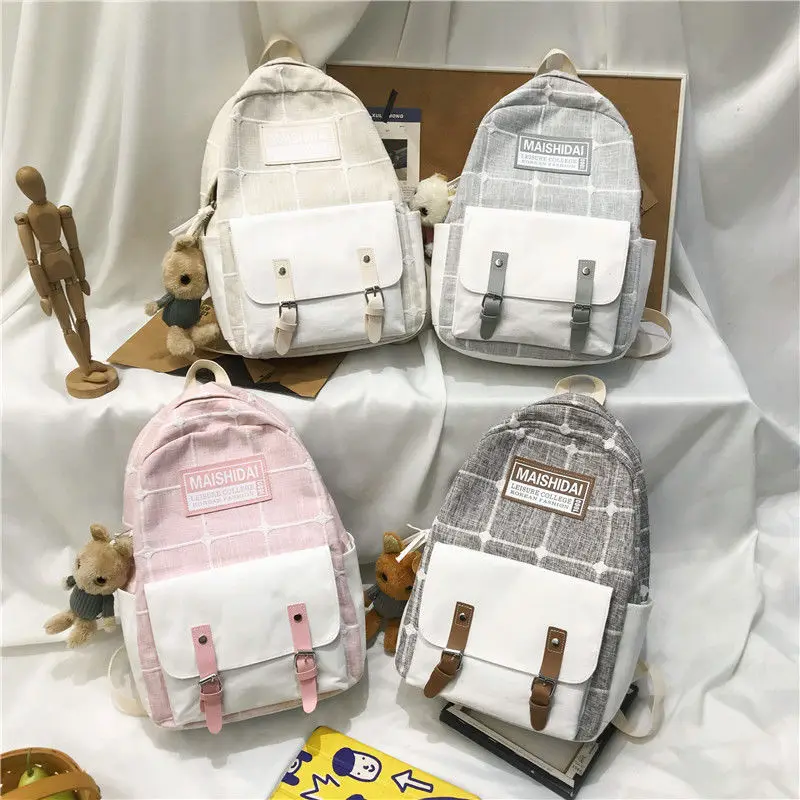 Женские школьные ранцы рюкзак для девочек-подростков модная клетчатая сумка в